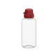 Trinkflasche School klar-transparent 0,7 l - transparent/rot